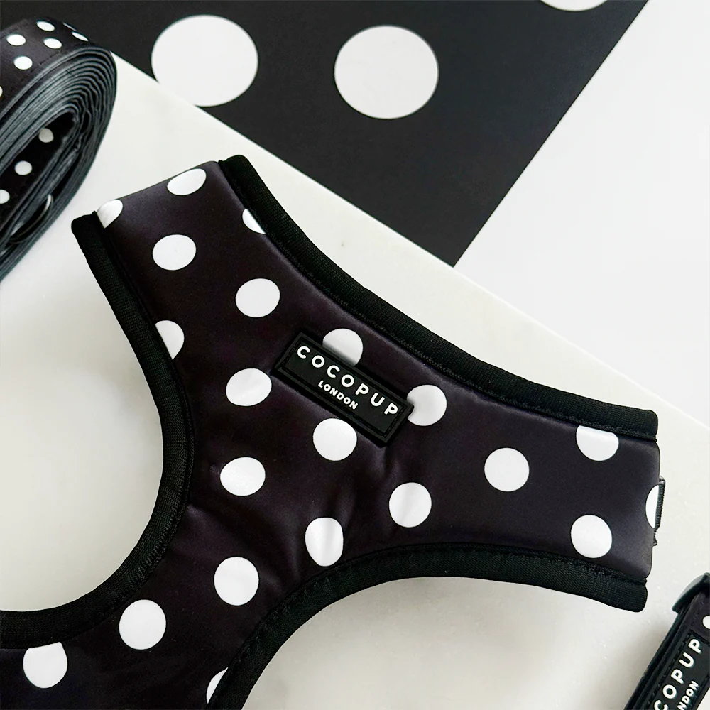 Polka Dot Adjustable Neck Harness, Lead & Collar Bundle - Image 4