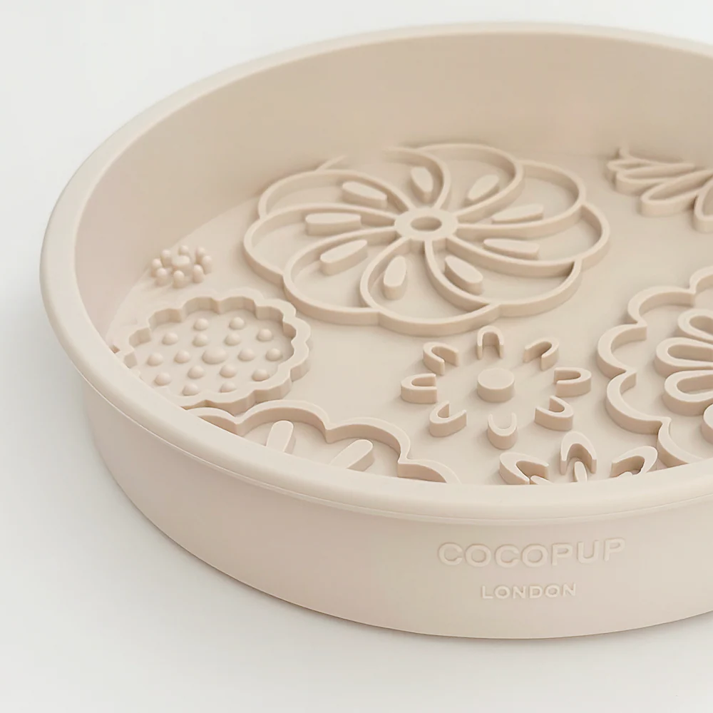 Slow Feeder Lick Dog Bowl - Baby Pink Flowers - Image 2