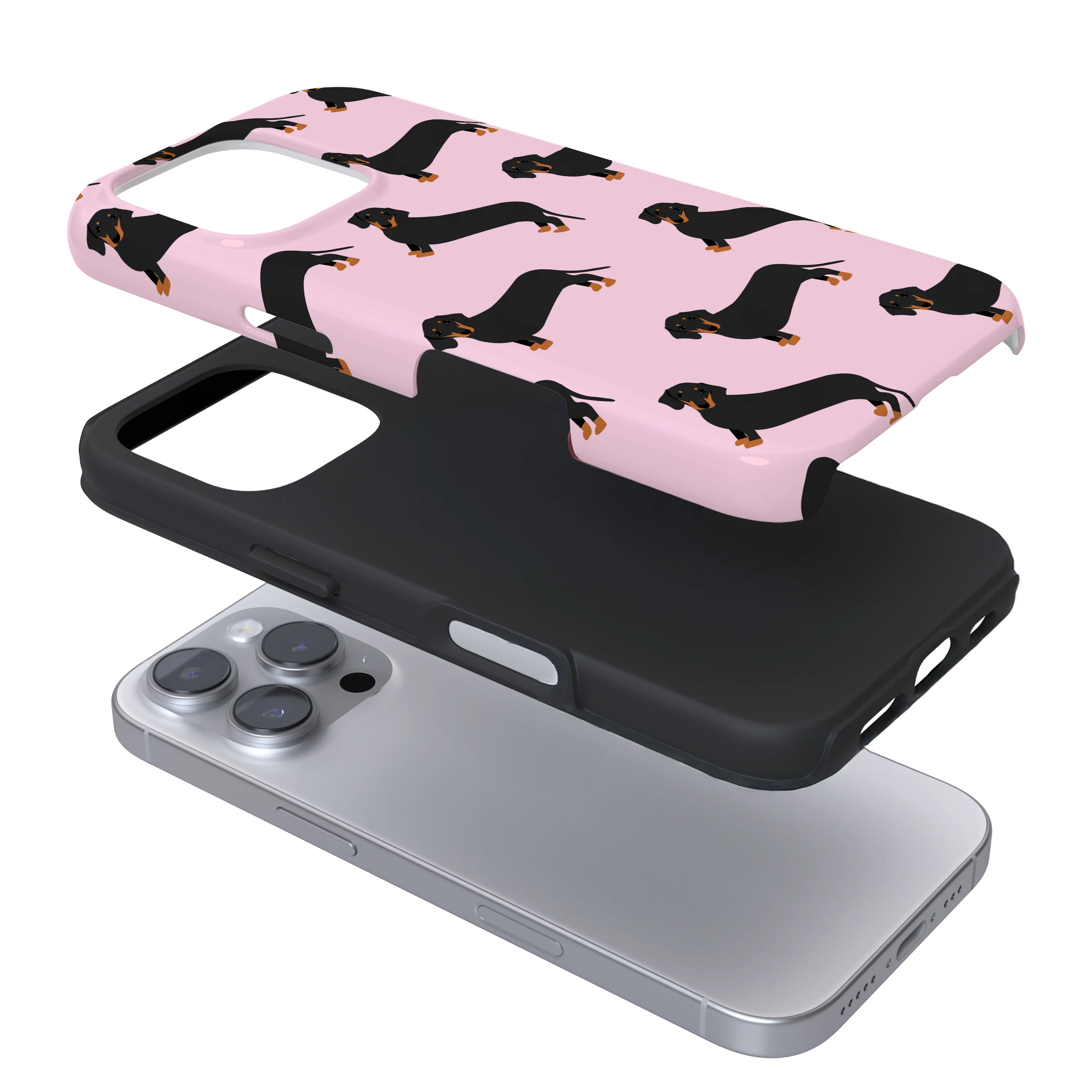 Tough Phone Case - Pink Dachshund - Image 2