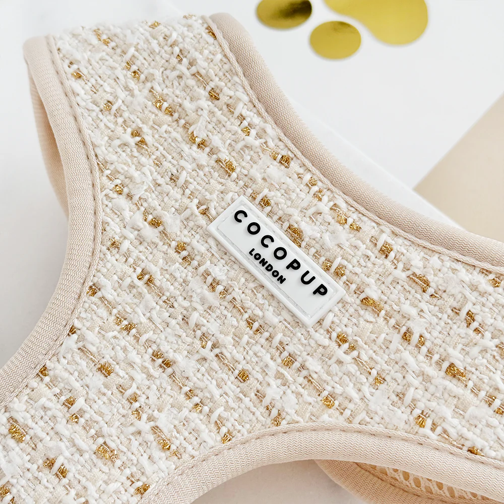 Vanilla Textured Tweed Adjustable Neck HARNESS - Image 2