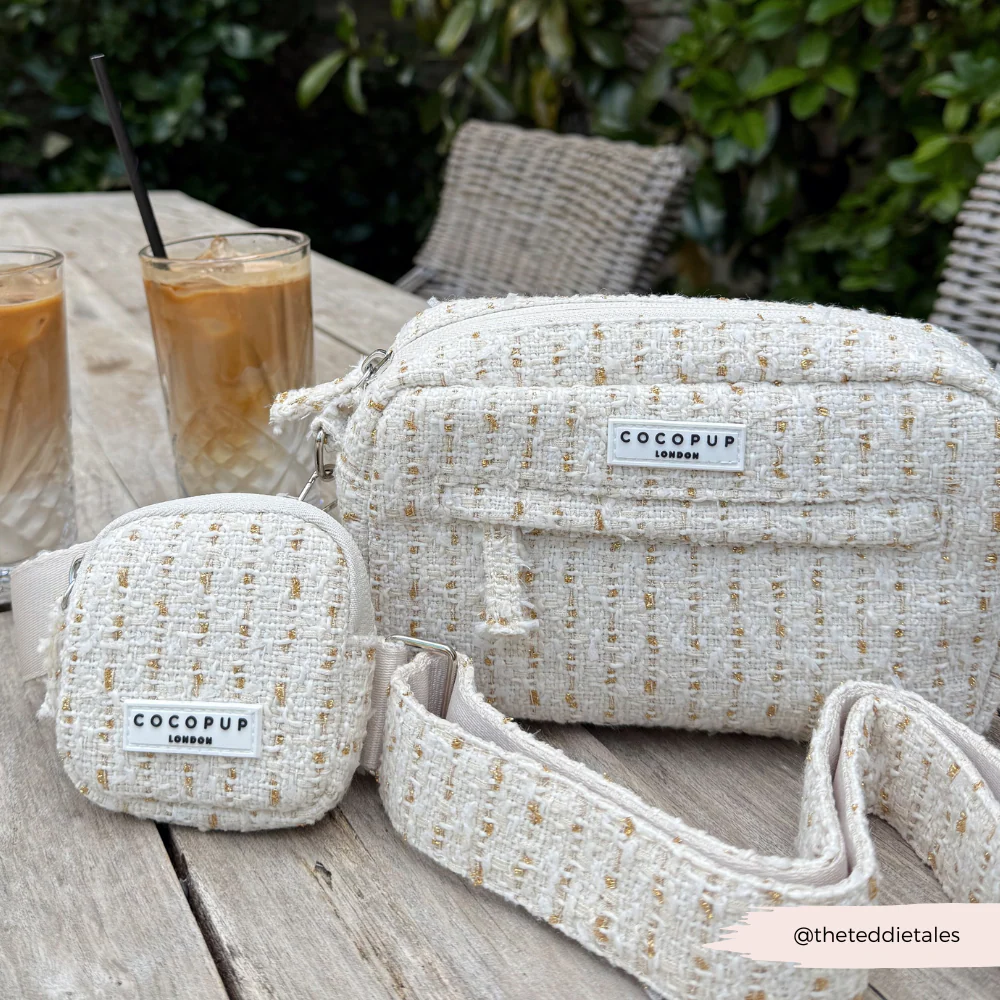 Vanilla Textured Tweed Dog Walking Bag Bundle - Image 13