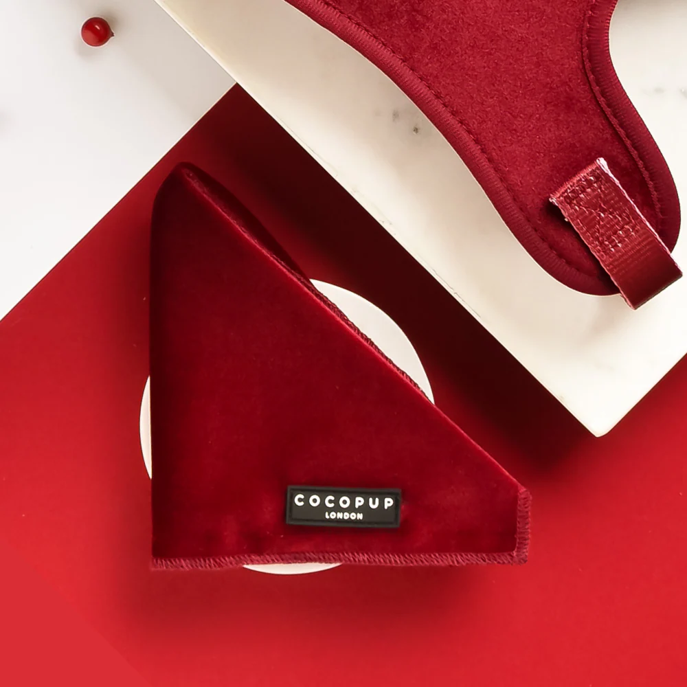 LUXE Velvet Bandana - Berry Red
