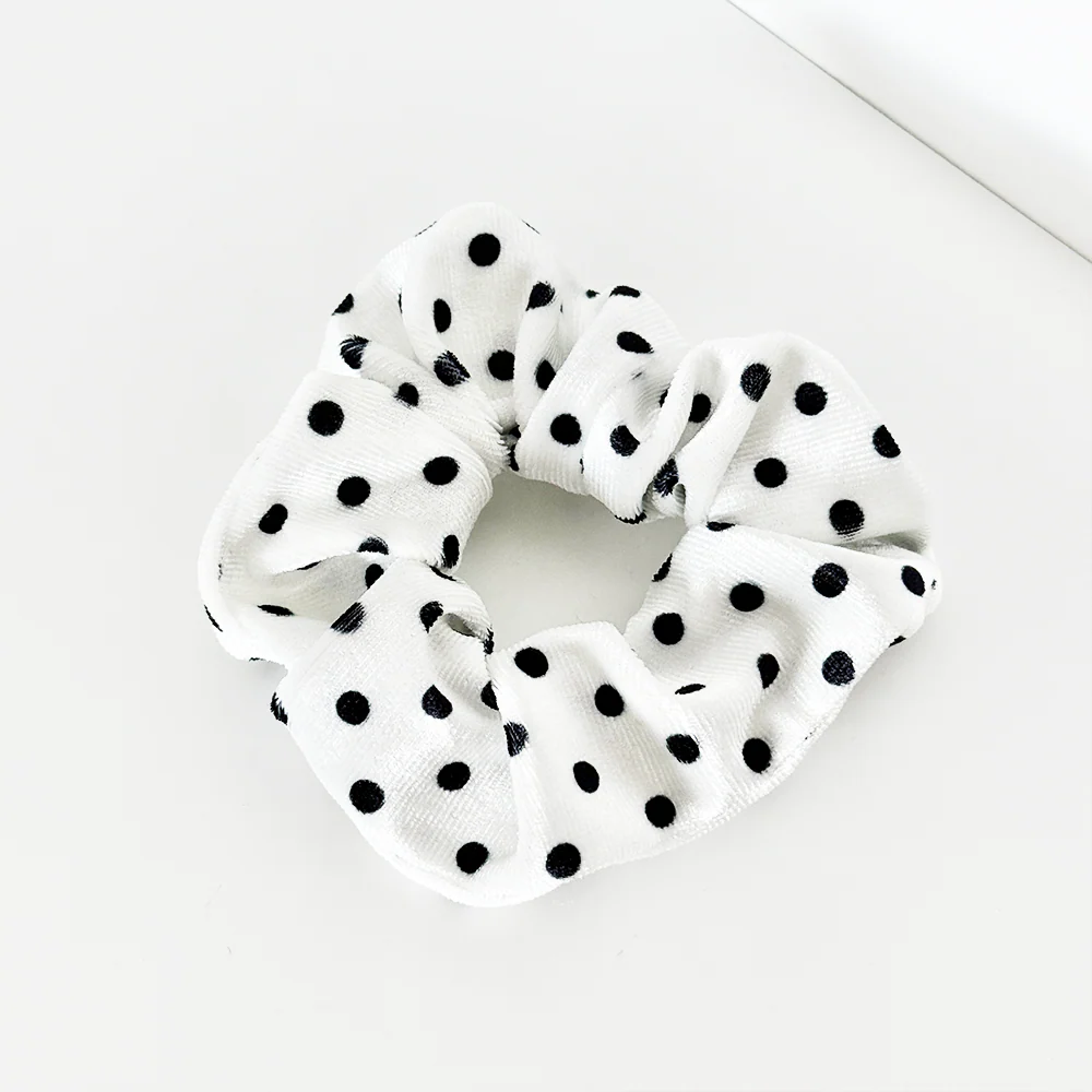 White Polka Dot Scrunchie by Coconut Lane